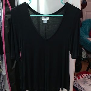OLD NAVY Super Cute Black Mid-Sleeve Top (XS)